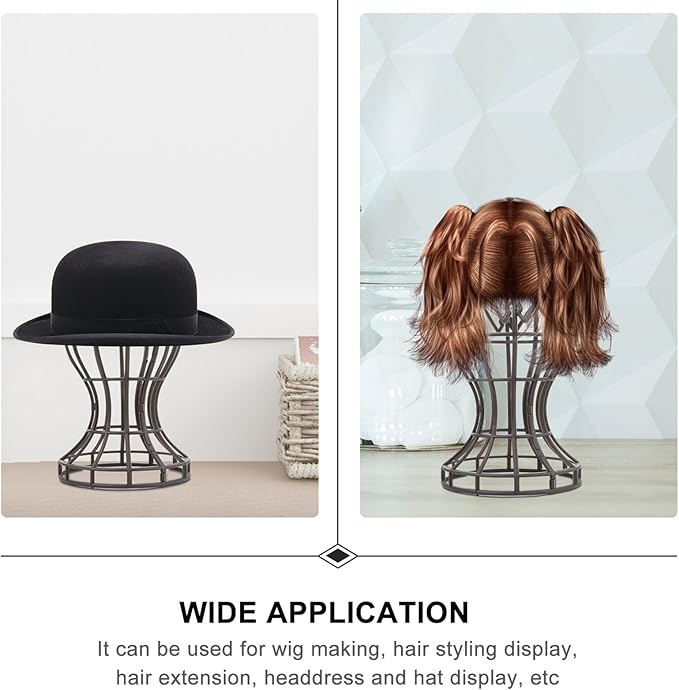 2Pcs Wig Holder Display Stand for Women Stable Plastic Wig Head Stand for Styling Braiding and Drying Multipurpose Salon and Travel Accessory Hats Glasses and Headpieces