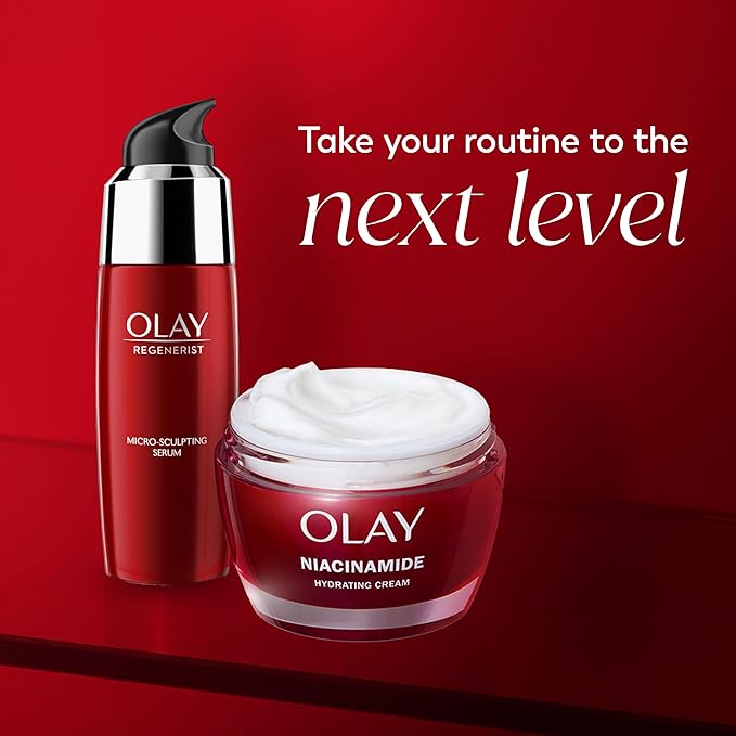 Olay Niacinamide Face Moisturizer Firming Cream for Women Non-Greasy - Anti-Wrinkle Anti-Aging Hydrating Renewing Stronger Skin Barrier Smooths - Peptides 1.7 Oz