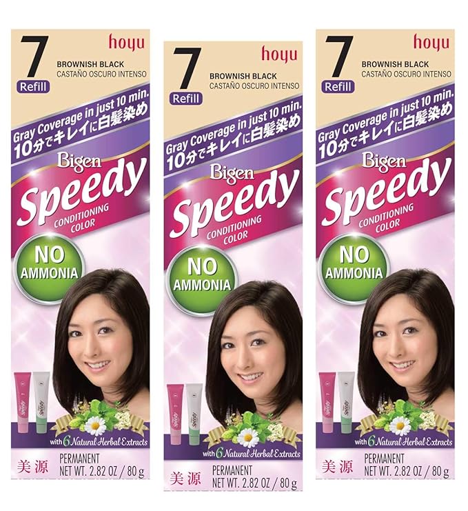 Bigen Speedy Conditioning Color Refill: 7 Brownish Black - 3 Pack