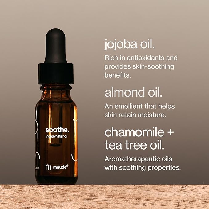 Maude Soothe - Ingrown Hair Treatment &amp After Shave Oil - Post Shave Skin Care for Legs Underarms &amp Sensitive Areas - Safe for Sensitive Skin &amp Dermatologist Approved (0.5 oz)