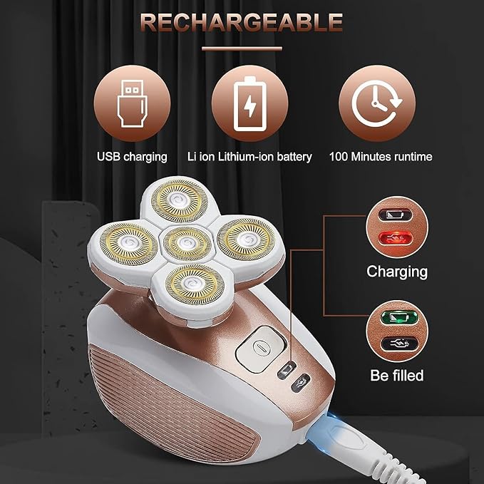 Electric Leg Shaver for Women - Rechargeable Painless Lady Razor for Leg Face Lips Body Underarms Armpit - Female Cordless Bikini Trimmer
