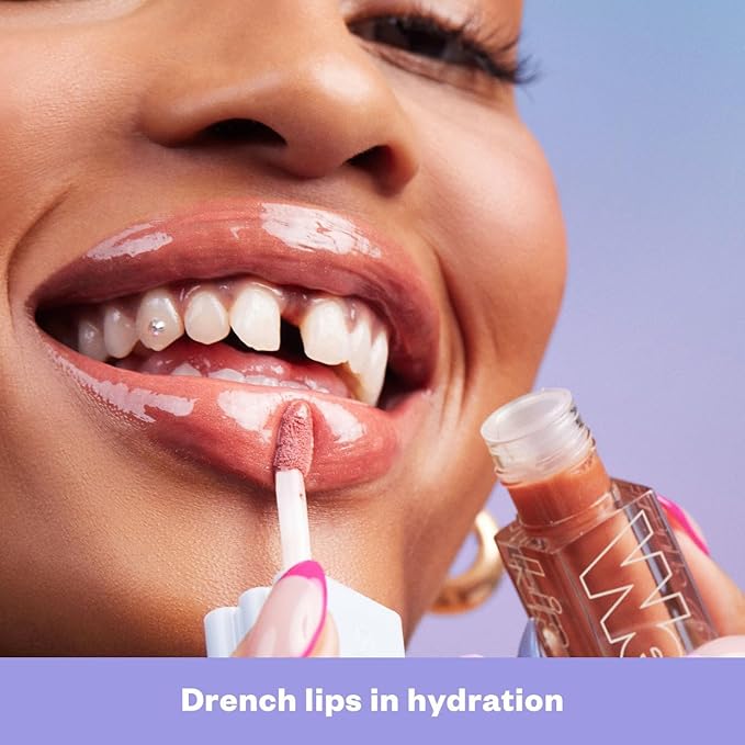Kosas Wet Lip Oil Gloss - Hydrating Lip Plumping Treatment with Hyaluronic Acid &amp Peptides Non-Sticky Finish (Dip)