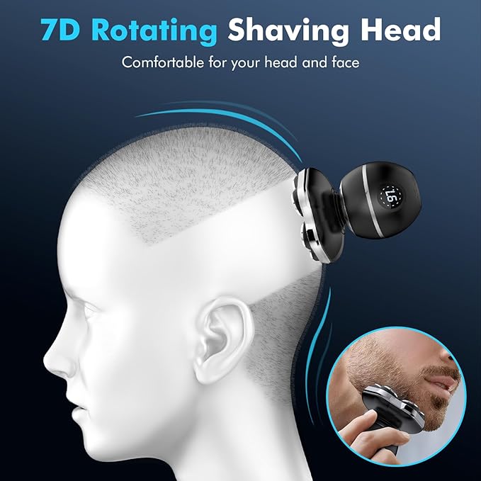 Head Shavers for Bald Men 2025 Upgraded Magnetic Head Shaver Waterproof Wet/Dry Bald Head Shavers for Men 6-in-1 Shaving Kit Electric Shaver