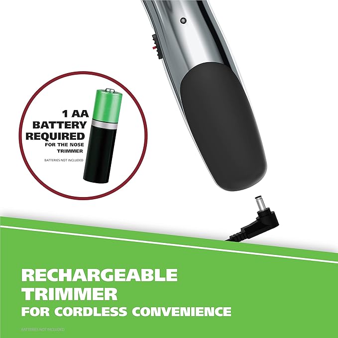 Wahl Groomsman Rechargeable Beard Trimmer kit for Mustaches Nose Hair and Light Detailing and Grooming with Bonus Wet/Dry Battery Nose Trimmer ? Model 5622v