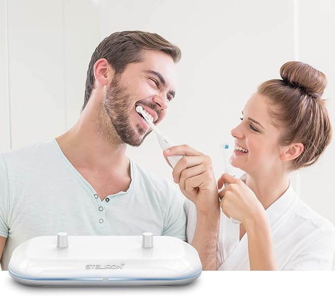Galvanox 2-in-1 Dual Toothbrush Charger Compatible with Oral B Electric Toothbrushes Replacement for 3757 - Works with Braun OralB Pro Advantage Smart Genius Vitality iO and Kids Models
