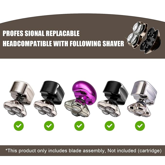 Shaver Replacement Heads Compatible with Skull Head Shaver Replacement Blade for Pitbull Butter flykiss pro &amp Palm for Bald Men 2 Pack