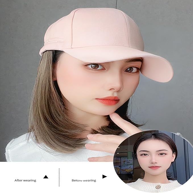 Women's Hat wig Duck Tongue hat collarbone Hair Straight hair inner Buckle wig Baseball Cap Sun Hat Wave Curly Hair