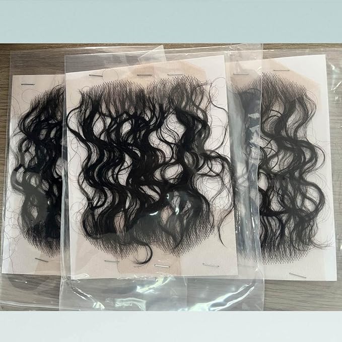 HD Lace Baby Hair for Edges Only Transparent Lace Fluff Hair Strips Brazilian Virgin Human Hair Edges Curly Reusable Meadow Hair 4 Pcs