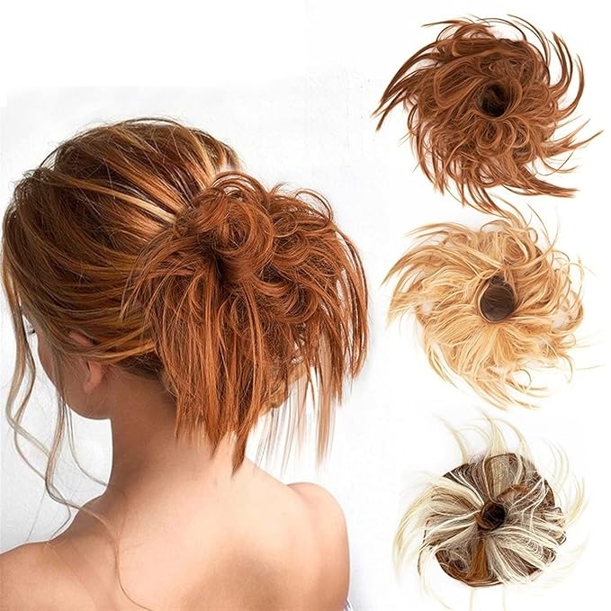 Hair Accessories Synthetic Bun Ponytail Hair Extensions Headband Messy Bun with Elastic Rubber Band Ponytail Wig Hair Bun for Women Hair Pieces For Women(4#)