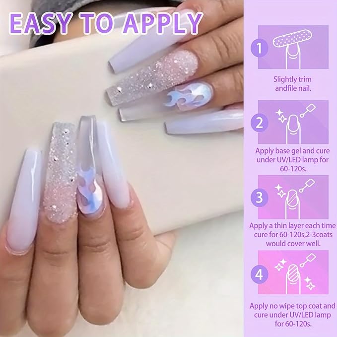 55 Color Gel Nail Polish Set Full Colors Necessary Professional Nail Art DIY Tools 8ml each Lasting and Durable Soak Off Gel/UV Nail Polish Ideal for Nail Salon or Home DIY