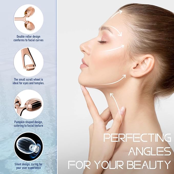 Yeamon Gua Sha Facial Tools and Face Roller Set Facial Massage Tool for Women?™s Skincare RoutineCooling Stainless Steel Face Sculpting Eyes Roller Guasha for Daily Use or Self-Care Gift for Women