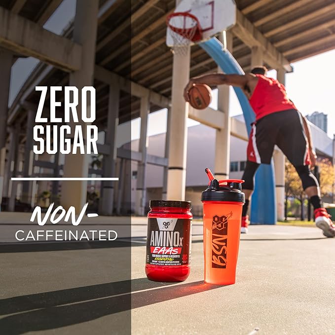 BSN Amino X EAAs Muscle Recovery and Endurance 10g Essential Amino Acids 5g BCAAs Zero Sugar Caffeine Free Jungle Juice 13.2oz 25 Servings