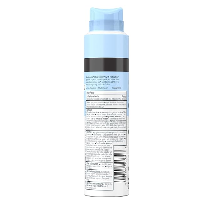 Neutrogena Ultra Sheer Body Mist Sunscreen Spray Broad Spectrum SPF 45 Lightweight Spray Sunscreen Non-Greasy &amp Water Resistant Oil-Free &amp Non-Comedogenic UVA/UVB 5 oz Pack of 3