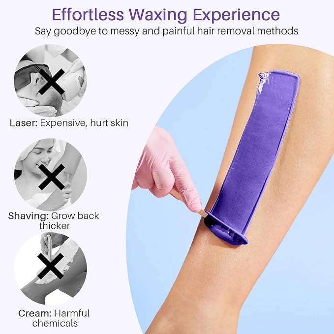 BLITZWAX Brazilian and Bikini Waxing Kit for Women Hard Wax Warmer for Face Legs and Body At Home Hair Removal Kit Beginner Friendly Quick Heating 28 Accessories