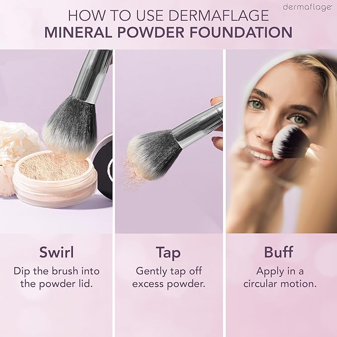 Mineral Powder Foundation for Sensitive Skin Powder Sunscreen with SPF 26 All Natural Ingredients Anti-oxidant protection Made in the Shade by Dermaflage 5g (Porcelain)