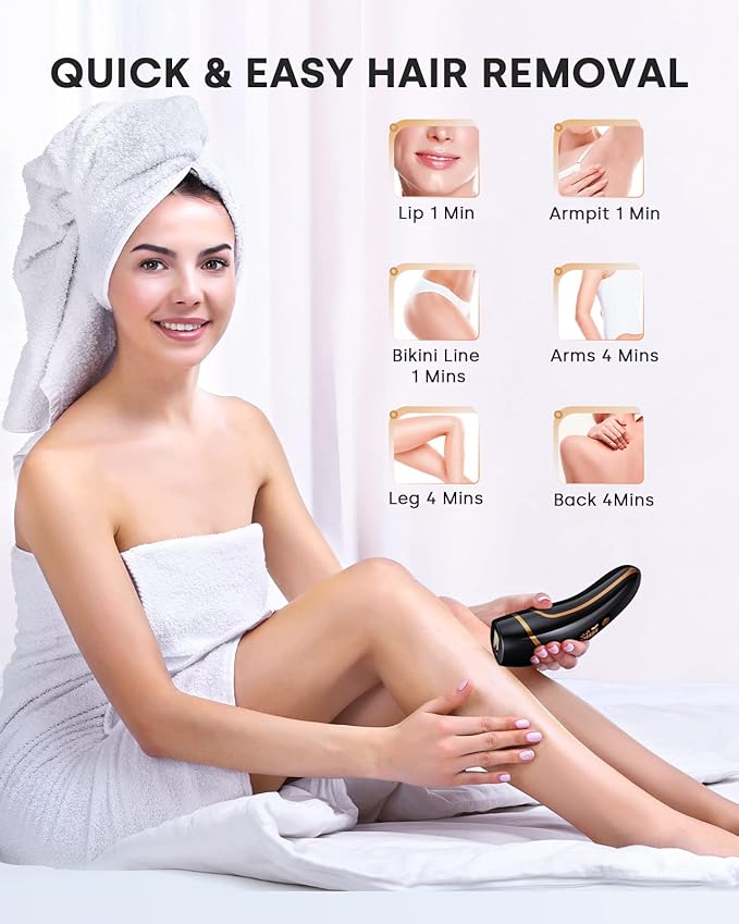 LYSMOSKI IPL Laser Hair Removal At Home Hair Removal for Women and Men Laser Hair Removal Device Pain-Free System for Lasting Hair Reduction on Face Armpits Bikini Area