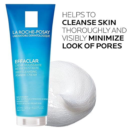 La Roche-Posay Effaclar Deep Cleansing Foaming Facial Cleanser Cream Cleanser &amp Daily Face Wash for Oily Skin &amp Acne Prone Skin to Minimize Look of Pores