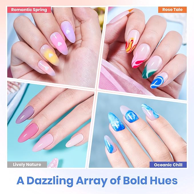 Beetles 100 Colors Gel Nail Polish Set 119 PCS Nail Polish Kit All Season Cat Eye Pink Blue Jelly Glitter Pearl Gel Polish &amp 5Pcs Base Top Coat Soak off UV Manicure Nail Art Home Gifts for Women