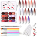 Sponge Pat Paint Nail Gel Ombre Nails Gradient Gel Nail Blush Blooming Aura Nails Drawing Stripper Floral Painting DIY Nail Art No Wipe UV/LED Curing (16 Colors M)