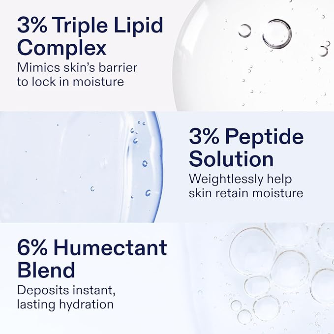 Skinfix Triple Lipid-Peptide Cream - 1.7 oz - Rich Face Moisturizer with Hyaluronic Acid - Hydrates &amp Restores Dry Sensitive Skin - Non-Comedogenic Fragrance Free Vegan Cruelty Free