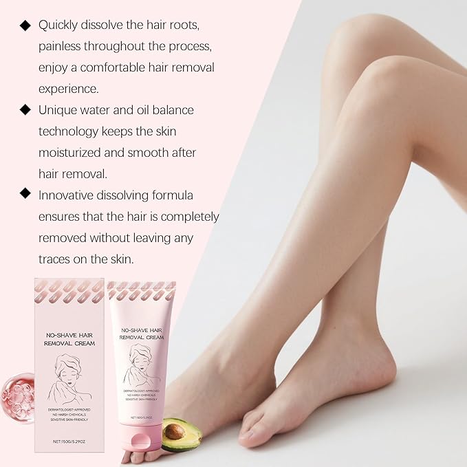 No Shave Hair Remover for WomenFast and Gentle Suitable for Sensitive Skin Moisturizes and Nurtures Skin Leaving it Soft and Protected after Hair Removal (3)