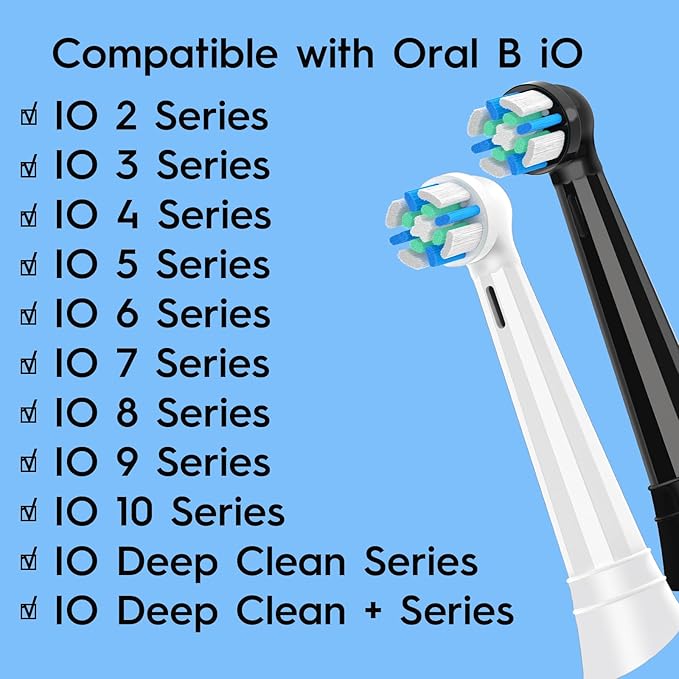 12 Count IO Replacement Heads Compatible with Oral B IO 2/3/4/5/6/7/8/9/10 Series Electric Toothbrushes Medium Softness Brush Heads Compatible with Oral B iO for Teeth and Gums Care (Black)