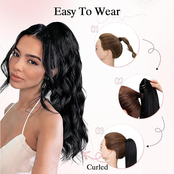 Claw Clip Ponytail Extension Human Hair Long Straight Clip in Ponytail Hair Extensions Real Hair Ponytail Extension22inch #4 Chocalate Brown120g