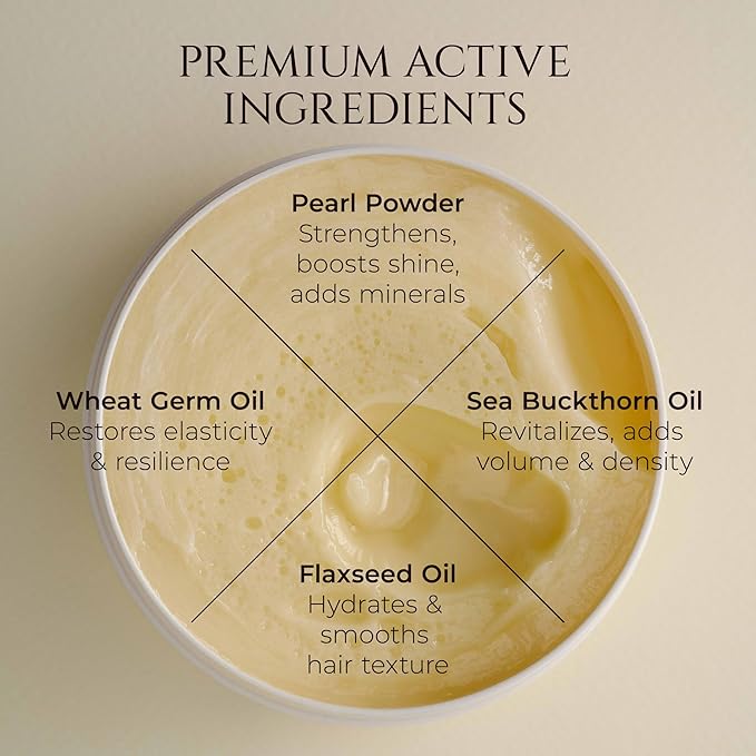 HADAT Golden Hour Express HAIR MASK ? Premium Professional Hair Treatment with Pearl Powder ? Hydration for Dry Damaged Hair ? Nourishing Oils ? Split Ends ? Salon Quality ? Made in Israel 9.47 Fl Oz
