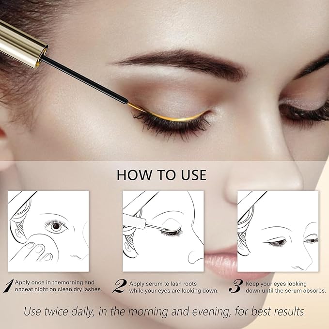 Eyelash Growth Serum ? 15 Plant Extracts for Longer Denser &amp Robust LashesBoosts Natural Lash Developmenteyelash serumEnhance Natural Beauty Hypoallergenic Oil Freelash growth serum（PURE GOL