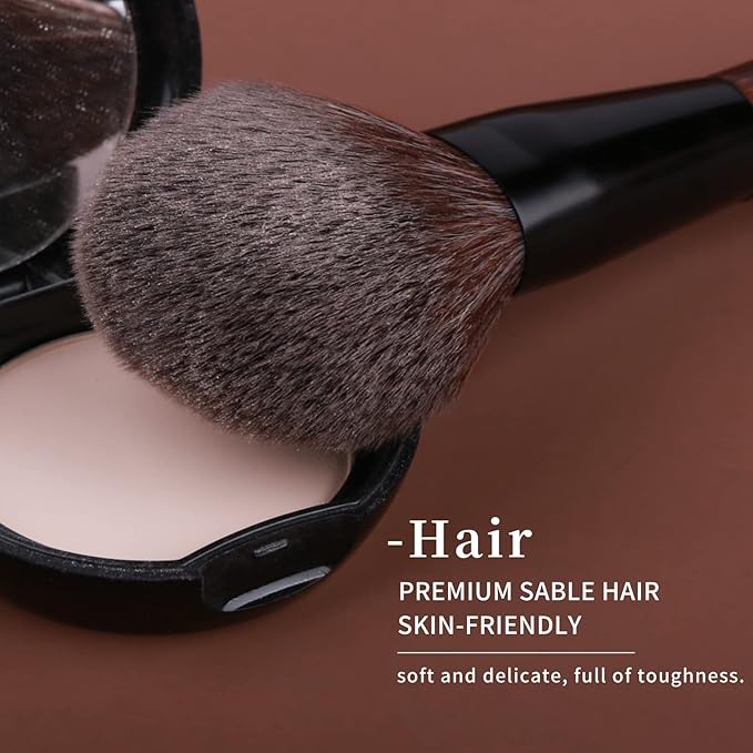 Bamboo Makeup Brushes Set Professional Sable Makeup Brush Set with Case by Luxury ENZO KEN Cosmetic Brushes Makeup Set Make up Brushes Set Professional Natural Hair Makeup Brush Set Professional.