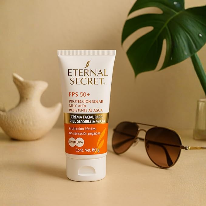 Eternal Secret High Protection Sunscreen for Face - SPF 50+ Water-resistant Non-Sticky Texture 2.12 oz - Bloqueador Facial/Corporal Eternal Secret FPS 50+ 2.12 oz