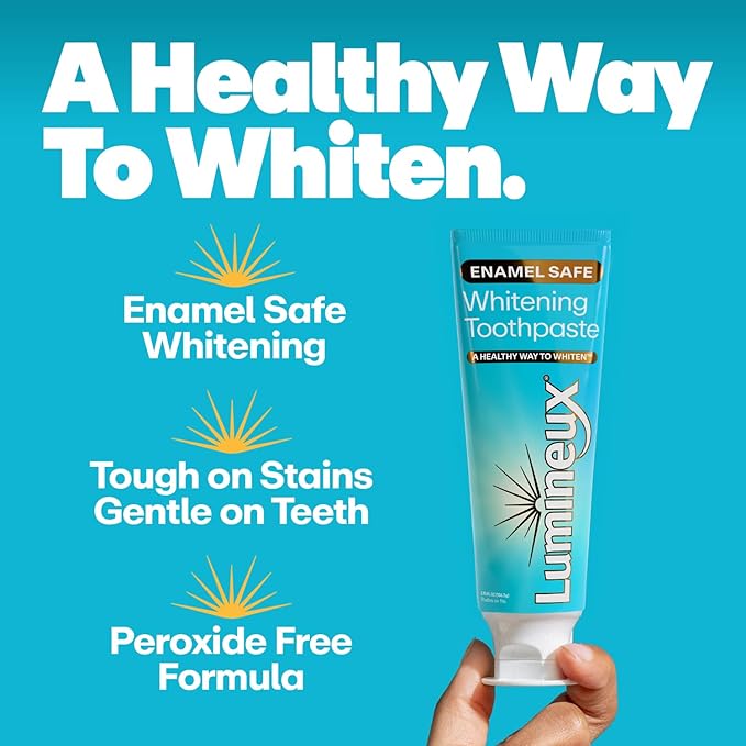 Lumineux Teeth Whitening Kit Peroxide Free for Whiter Teeth Includes 7 Whitening Treatments 1 Mouthwash 1 Toothpaste &amp 1 Bamboo Toothbrush Dentist Formulated