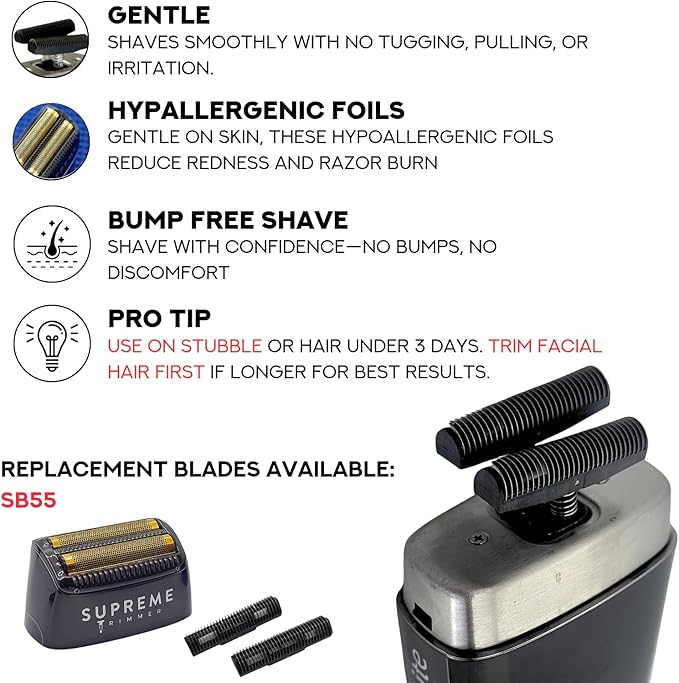 Supreme Trimmer 2-in-1 Crunch Lite Foil Shaver &amp T-Shaper Trimmer Set | ST5200 Beard Trimmer STF600 Electric Razor | Travel or at Home Hair Cutting Kit | Gold