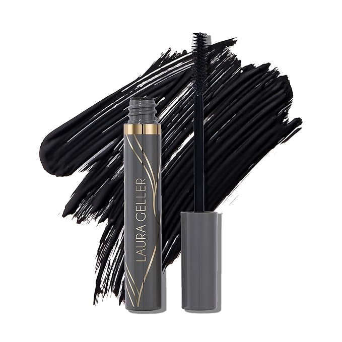 LAURA GELLER NEW YORK Always There Lengthening Mascara in Black - Defining Curling Buildable Formula Eye Makeup- Innovative Lengthening Brush - 1 count