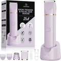VG VOGCREST Women's Bikini Trimmer: 2-in-1 Eletctric Razors for Women - Rechargeable Eletctric Shaver - IPX7 Waterproof Bikini Trimmer for Underarm Leg Arm Body