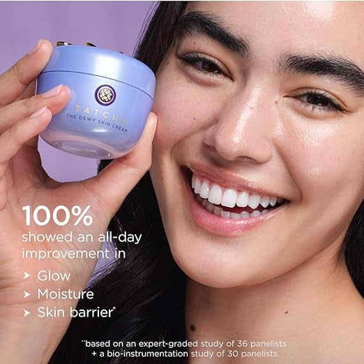 Tatcha Dewy Skin &amp Lips Hydrating Ritual Set Travel Rice Wash Full Size Dewy Skin Cream Wisteria Lip Mask ($119 Value)