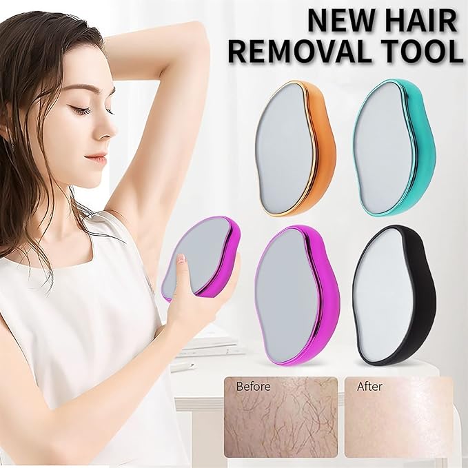 Crystal Hair Eraser Physical Painless Safe Epilator Easy Clean Reusable Body Beauty Hair Removal Makeup Brush for Hair Removal (Color : Blue)