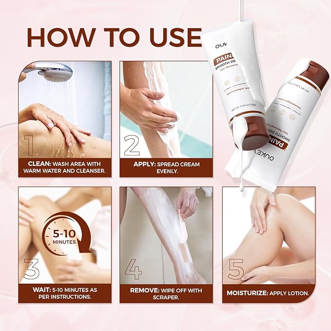 OUKEYA 2PACK Hair Removal Cream for Women &amp Men Sensitive Skin Natural Extracts Depilatory Cream for Bikini Line Legs Arms Underarms Dermatologically Tested Painless Hair Remove Gel with Tool