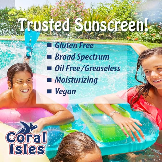 Coral Isles Sunscreen Spray SPF 50 - Hawaii Compliant - Oxybenzone &amp Octinoxate Free - Broad Spectrum - Water Resistant 6 Fl Oz (Pack of 3)