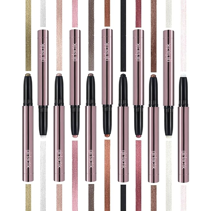 Girlactik Creamy Eyeshadow Stick- Long Lasting and Water-Resistant Shimmering and Matte Colors Eye Shadow Stick Makeup Built-in sharpener - 2 g / .07 oz (Satini)
