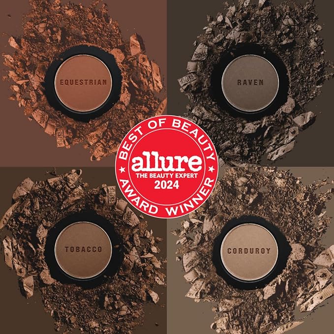 Joey Healy Luxe Brow Powder Natural and Soft Definition Eyebrow Powder Waterproof Brow Makeup Formula Raven (Charcoal)