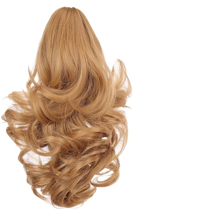 EARSHOT Hair Buns Hair Piece Synthetic Short Wave Big Claw Clip Ponytail Hair Extension Wig Hair Bun Ponytail Ladies Hair Accessories Hair Accessories For Girls (Color : SW183-27)