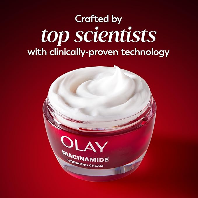 Olay Niacinamide Face Moisturizer Firming Cream for Women Non-Greasy - Anti-Wrinkle Anti-Aging Hydrating Renewing Stronger Skin Barrier Smooths - Peptides 1.7 Oz
