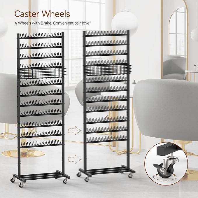 Braiding Rack 286 Pegs Braiding Hair Rack with Wheels 2-Sided Hair Braiding Stand for Braiders Hair Separator for Braiding Standing Extension Holder Hanger for Salon Home