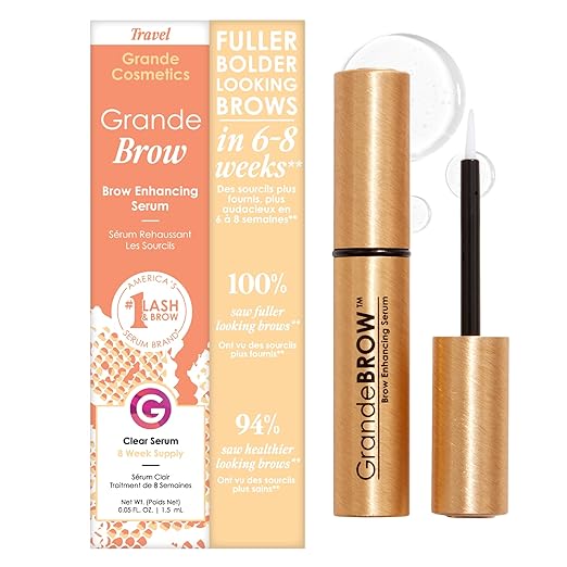 Grande Cosmetics GrandeBROW Brow Enhancing Serum For Fuller Bolder Looking Eyebrows - Brow Serum With Vitamins Peptides Antioxidants Amino Acids Cruelty-Free