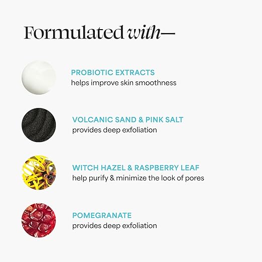 TULA Skin Care So Poreless Exfoliating Blackhead Scrub - Powerful and Gentle Exfoliation Refreshing and Smoothing Contains Probiotic Extracts Volcanic Sand Pink Salt and Witch Hazel 2.89 oz.