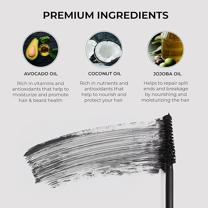 Simpler Hair Color Touch Up Temporary Beard Dye for Men for Gray Hair Coverage - Natural Clean Ingredients - Hypoallergenic Reusable Instant Beard Dye for Sensitive Skin (Dark Brown)