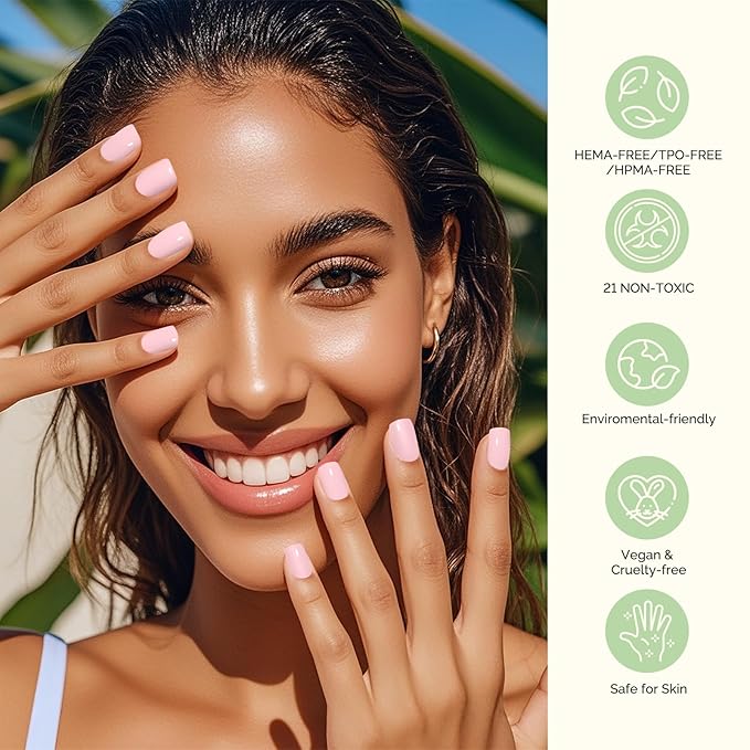 MelodySusie Plant Based Gel Nail Polish SetPink and Nude Versatile ColorsHema FreeSoak Off UV LED Gel Polish Nail Art Manicure Salon DIY at Home 8Pcs 10ml/0.34 fl oz