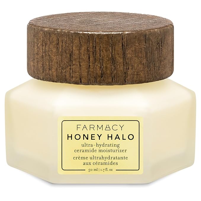 Farmacy Ceramide Face Moisturizer - Honey Halo Hydrating Facial Moisturizer for Dry Skin - Plumps Soothes + Restores Skin with Potent Ceramides + Buckwheat Honey for a Dewy Healthy Glow (50ml)