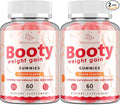 Booty Gummies for Women BBL Gummies Contains CurvaBoost BBL Herb Blend &amp Creatine Monohydrate for Booty Curves &amp Energy Zero Sugar Vegan Peach Flavor - 120 Counts